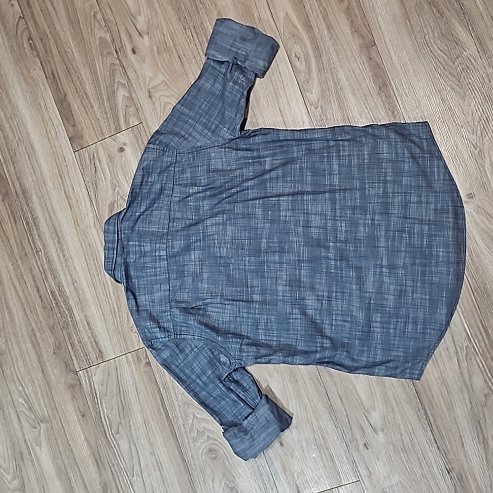 Alfani Regular Fit Long Sleeve Button Up Blue Shirt Men's Medium - Picture 6 of 13